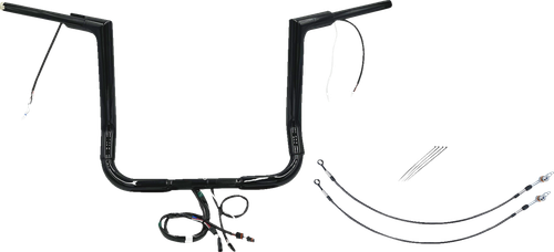 FAT BAGGERS INC. - 601214-B - EZ Install Wired 1-1/2" Flat Top Handlebar Kit - 14" - Black