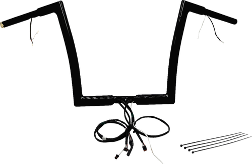 FAT BAGGERS INC. - 702912-B - EZ Install Wired 1-1/4" Flat Top Handlebar Kit - 12" - Black