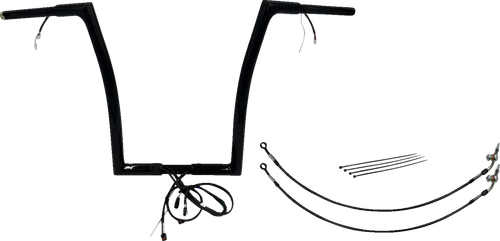 FAT BAGGERS INC. - 702916-B - EZ Install Wired 1-1/4" Flat Top Handlebar Kit - 16" - Black