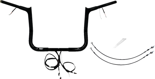 FAT BAGGERS INC. - 902212-B - EZ Install Wired 1-1/4" Pointed Top Handlebar Kit - 12" - Black