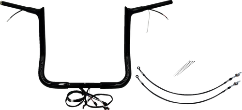 FAT BAGGERS INC. - 902214-B - EZ Install Wired 1-1/4" Pointed Top Handlebar Kit - 14" - Black