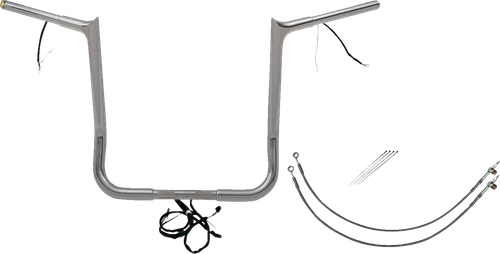 FAT BAGGERS INC. - 902216 - EZ Install Wired 1-1/4" Pointed Top Handlebar Kit - 16" - Chrome
