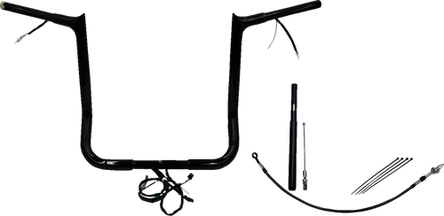FAT BAGGERS INC. - 912016-B - EZ Install Wired 1-1/4" Pointed Top Handlebar Kit - 16" - Black