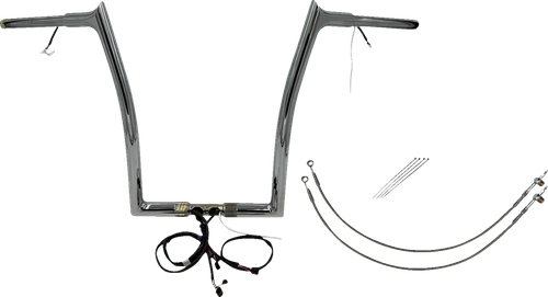 FAT BAGGERS INC. - 901916 - EZ Install Wired 1-1/4" Pointed Top Handlebar Kit - 16" - Chrome