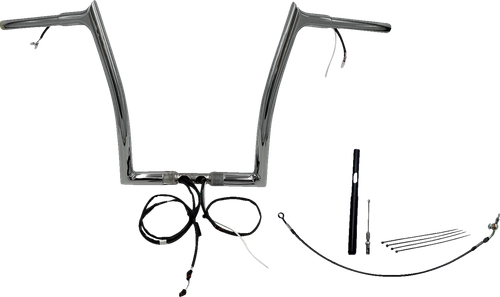 FAT BAGGERS INC. - 912914 - EZ Install Wired 1-1/4" Pointed Top Handlebar Kit - 14" - Chrome