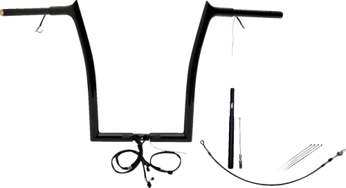 FAT BAGGERS INC. - 912916-B - EZ Install Wired 1-1/4" Pointed Top Handlebar Kit - 16" - Black