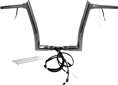 FAT BAGGERS INC. - 801312 - EZ Install Wired 1-1/2" Pointed Top Handlebar Kit - 12" - Chrome