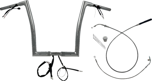 FAT BAGGERS INC. - 749914 - 1-1/4" EZ Install Flat Top Handlebar - 14" - Chrome