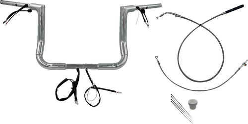 FAT BAGGERS INC. - 649012 - 1-1/2" EZ Install Flat Top Handlebar - 12" - Chrome