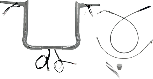 FAT BAGGERS INC. - 849014 - 1-1/2" EZ Install Pointed Top Handlebar - 14" - Chrome
