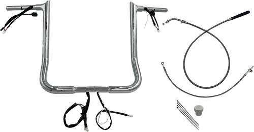 FAT BAGGERS INC. - 949016 - EZ Install Wired Handlebar Kit - 1-1/4" - Pointed Top - 16" - Chrome