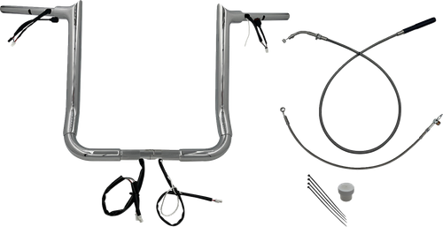 FAT BAGGERS INC. - 849016 - EZ Install Wired Handlebar Kit - 1-1/2" - Pointed Top - 16" - Chrome