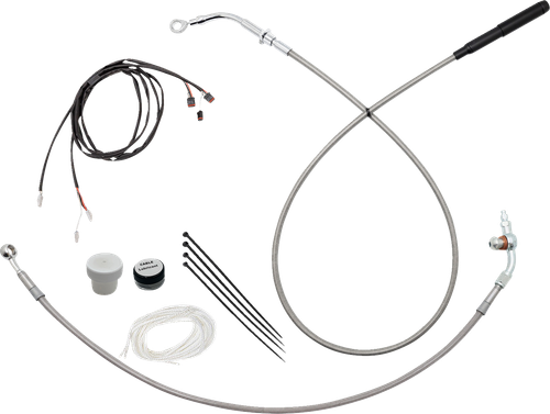 FAT BAGGERS INC. - 119916-C - EZ Install Kit - 16" Handlebars - Upper Clutch - Braided Stainless Steel/Chrome
