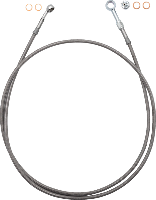 FAT BAGGERS INC. - 100064 - EZ Install Brake Line - 64" - Stainless Steel Braid