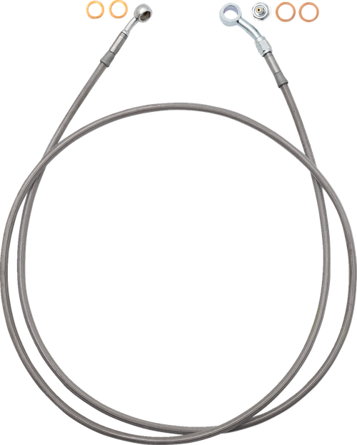 FAT BAGGERS INC. - 110069 - EZ Install Brake Line - 69" - Stainless Steel Braid