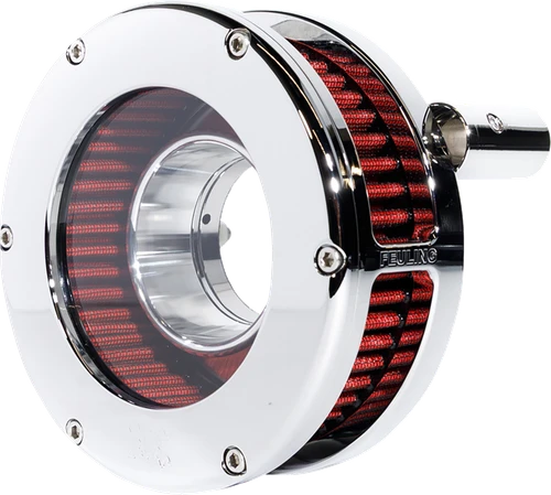 FEULING PARTS - 5458-S - BA Slim Air Cleaner Kit - Chrome/Clear - Red Filter - '08-'17 Twin Cam