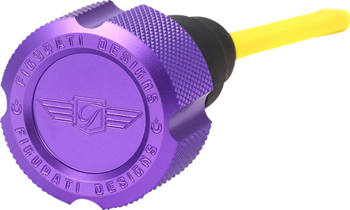 FIGURATI DESIGNS - FDP01-TCKN-P - Performance Magnetic Oil Dipstick - Knurled - Purple - '07-'16 Touring/Trike