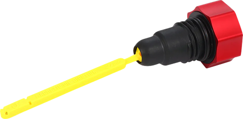 FIGURATI DESIGNS - FDP01-TCSM-R - Performance Magnetic Oil Dipstick - Curved - Red - '07-'16 Touring/Trike