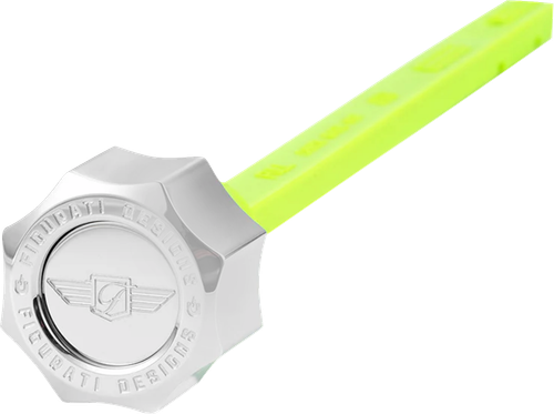 FIGURATI DESIGNS - FD01-MAGDSTS-SM-SS - Performance Magnetic Oil Dipstick - Curved - Silver - Indian