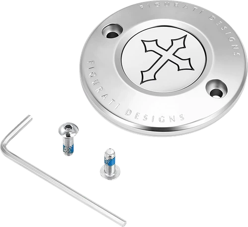 FIGURATI DESIGNS - FD41-TC-2H-SS - Timing Cover - 2 Hole - Cross - Stainless Steel