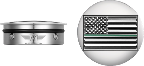 FIGURATI DESIGNS - FD72-AFGL-SS - Swing Arm Covers - Green Line American Flag - Custom - Reversed