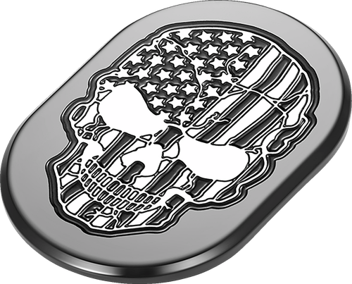 FIGURATI DESIGNS - FD28-AC-BLK-RT - Antenna Cover - Right Rear Fender - Contrast Cut American Flag Skull - Black