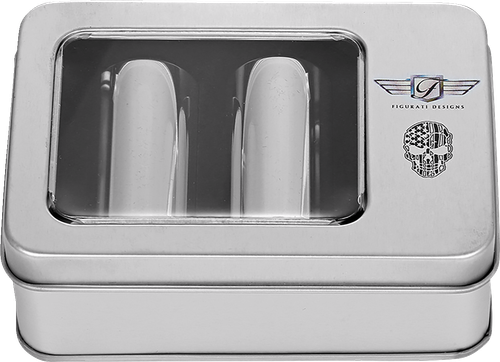 FIGURATI DESIGNS - FD27-DC-2545-SS - Docking Covers - American Flag Skull - Contrast Cut - Silver