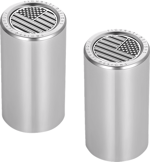 FIGURATI DESIGNS - FD26-DC-2545-SS - Docking Covers - American Flag - Long - Contrast Cut - Silver