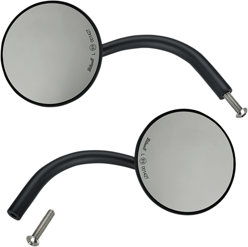BILTWELL - 6503-400-132 - Mirrors - Utility - Side View - Round - Perch - Black - Pair