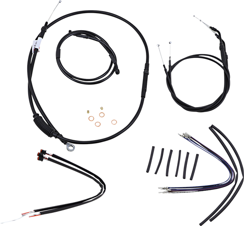 BURLY BRAND - B30-1144 - Jail Bar Cable Kit - 12" Handlebars - Black Vinyl - '14-'22 XL
