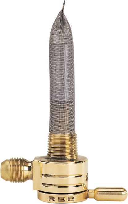 GOLAN PRODUCTS - 76-312S-BS - "Click-Slick" Fuel Petcock - Straight - Raw Brass - 22mm