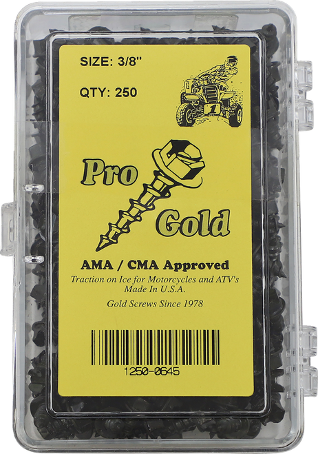 GOLD SCREWS - 12500645 - Ice Screws - Pro Gold - 3/8" - 250 Pack