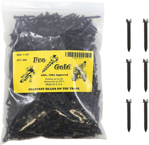 GOLD SCREWS - 1-1/2"500 - Ice Screws - Pro Gold - 1-1/2" - 500 Pack