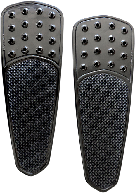 ACCUTRONIX - FBF01-KDTB - Front Floorboards - Extended - Black - Knurled - Teardrop - FL