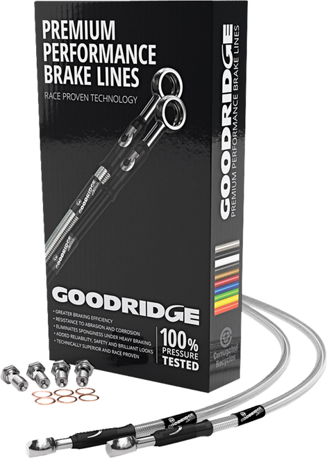 GOODRIDGE - HD0033-3FC-CL - Brake Hose Kit - Front - FLH '96-'07