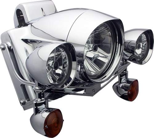 HEADWINDS - 1-7128VCA - Extended Headlight Bezel - 7" - Raven - Chrome