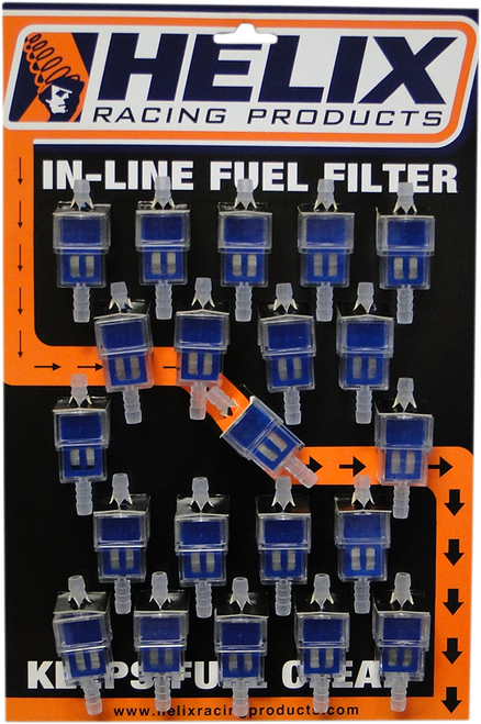 HELIX - 118-9214 - In-Line Fuel Filters - Blue - 1/4" - Display of 21