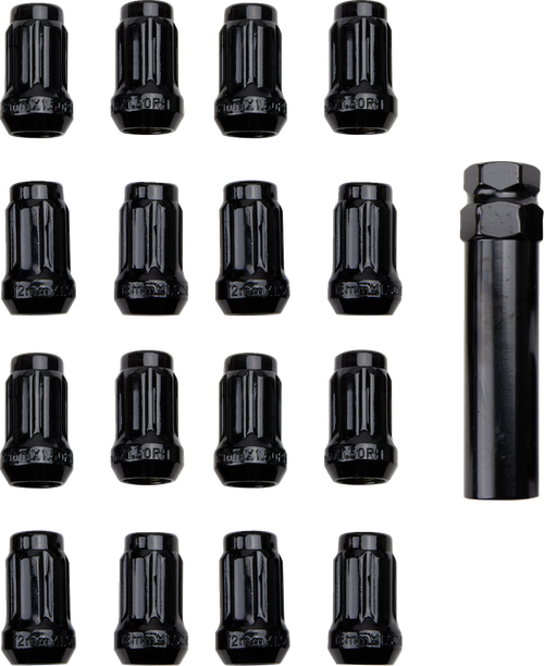 ITP - BLUG20BX - Lug Nuts - 60 Tapered - Black - M12 x 1.50 - Splined with Key - 16 Pack