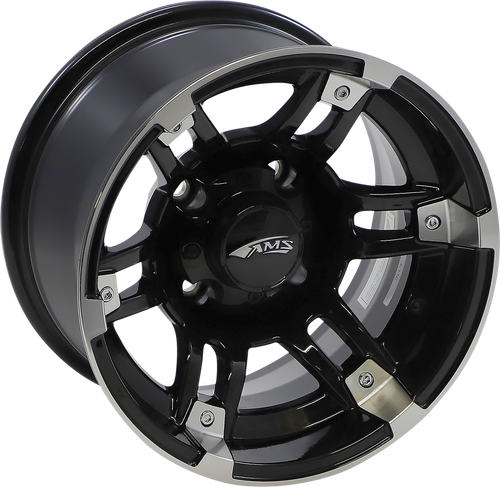 AMS - 2744-031AB - Wheel - Roll'n 104 - Rear - Machined Black - 12x7 - 4/110 - 2+5