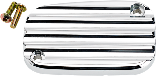 JOKER MACHINE - 08-002C - Front Brake Master Cylinder Cover - Finned - Chrome