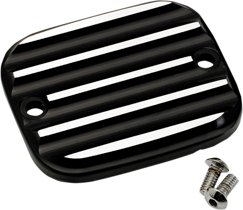 JOKER MACHINE - 951019-2 - Front Brake Master Cylinder Cover - Finned - Black/Silver