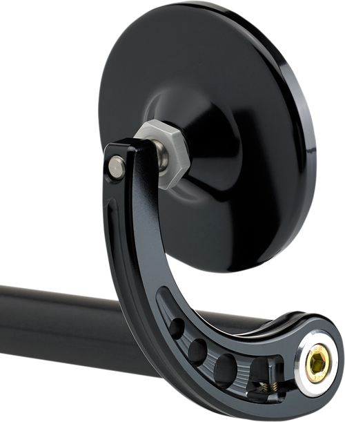 JOKER MACHINE - 09-313-CB - Mirror - Bar End/Side View - Round - Black - Curved - 3-1/4”