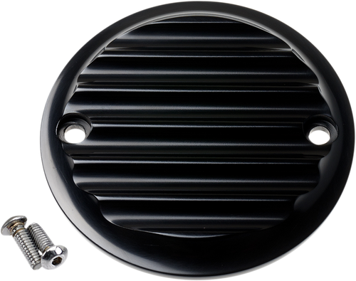 JOKER MACHINE - 02-98-1 - Points Cover - Finned - 2 Hole - Black Anodized