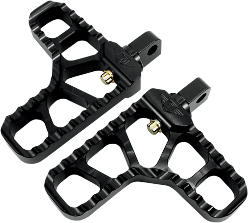 JOKER MACHINE - 08-62-1B - Adjustable Serrated Foot Pegs - With Heel - Black