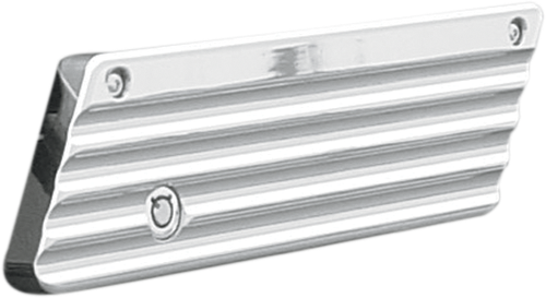 JOKER MACHINE - 04-50-1 - Finned Saddlebag Latch Covers - Chrome - FL '93-'13