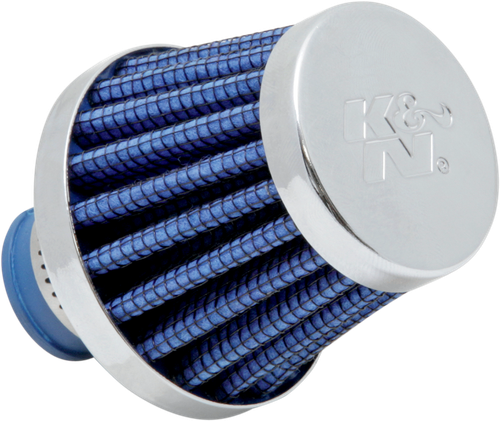 K & N - 62-1600BL - Rubber Base Crankcase Vent Filter - Blue - 3/8” ID