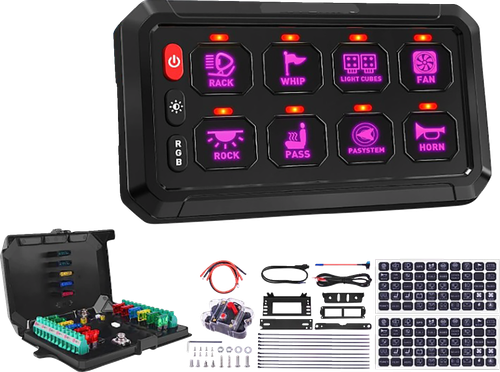 MOOSE OFFROAD - 0616-0434 - Gang Switch Panel - 8 Position