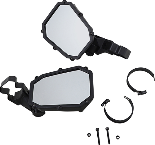 MOOSE OFFROAD - 0640-1689 - Mirror - Elite Pro - Side View - Octagon - Black