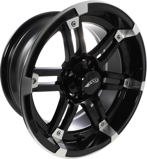 AMS - 0230-0760 - Wheel - Roll'n 104 - Rear - Machined Black - 14x7 - 4/4 - 3+4