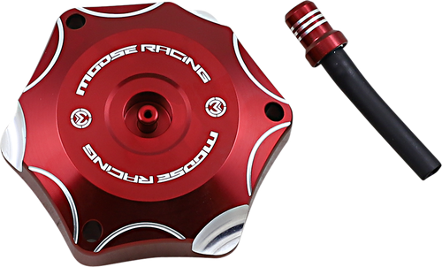 MOOSE OFFROAD - 0703-0829 - Aluminum Gas Cap - Red - Honda